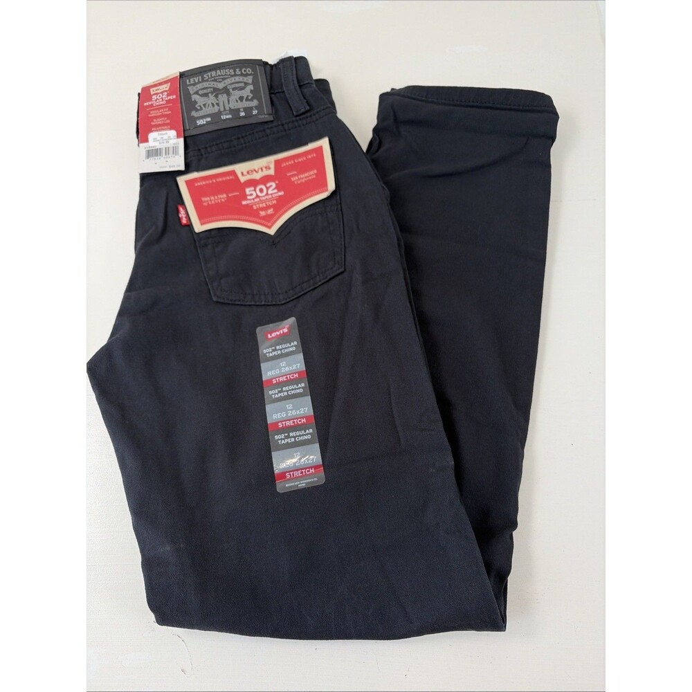 Levi's 502 Regular Fit Jeans Kids Stretch Tamper Chino Size 12 Reg